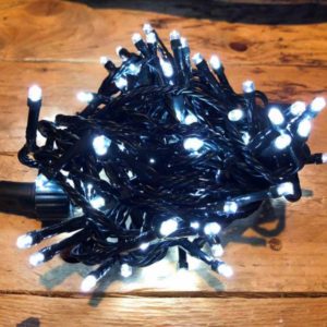 Χριστουγεννιάτικα Λαμπάκια Μπίλιες 100 Led Λευκό Ψυχρό