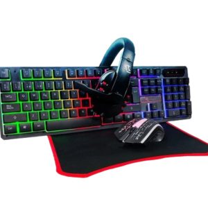 Σετ Gaming Ποντίκι-Πληκτρολόγιο RGB-Ακουστικά Headset-Mousepad