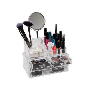 Make up organizer κουτί αποθήκευσης τεσσάρων επιπέδων με καθρέφτη JN-870