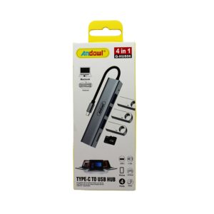 Andowl Q-HU806 USB 3.0 Hub 3 Θυρών με σύνδεση USB-C Γκρι