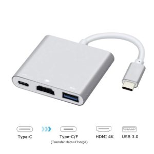 Andowl USB-C Docking Station με HDMI 4K PD Ασημί (AN-Q-308)