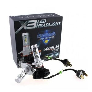 Autoline Λάμπες Αυτοκινήτου X3 H4 LED 6000K Ψυχρό Λευκό 9-32V 50W 2τμχ
