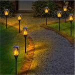Ηλιακό Φωτιστικό LED με Εφέ Φλόγας 1+1