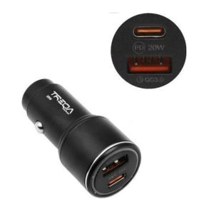 Φορτιστής Αυτοκινήτου με 2 Θύρες USB - TYPE-C 20W