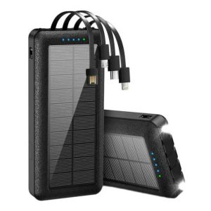 Ηλιακό Power Bank 10000mAh με 4 Ενσωματωμένους Αντάπτορες Φόρτισης