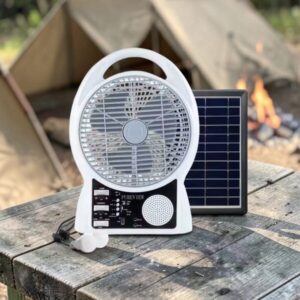 Ηλιακός Ανεμιστήρας Επιτραπέζιος Bluetooth με 2 Λάμπες