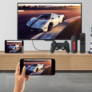 Android TV Stick Κονσόλα με Ασύρματα Χειριστήρια και 49.000 Παιχνίδια