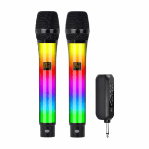 Σετ Aσύρματα Mικρόφωνα Karaoke RGB LED