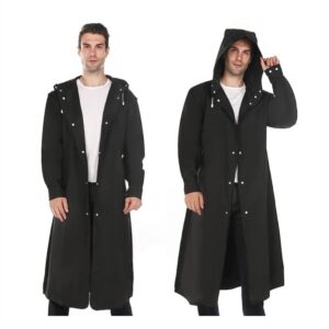 Αδιάβροχο με Κουκούλα Unisex Μαύρο