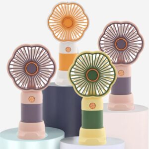 Ανεμιστηράκι Χειρός Flower με Βάση